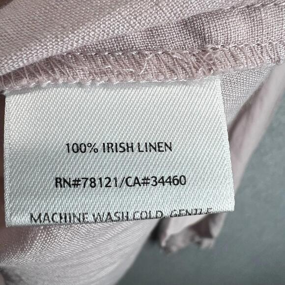 Eileen Fisher Womens L Blush Pink Irish Linen Tunic Top Button Up Lagenlook EUC - Picture 3 of 9